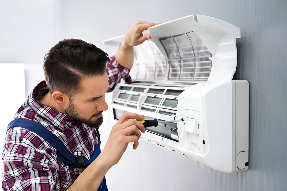 Expert technician completing AC Fix maintenance to improve indoor comfort and airflow.